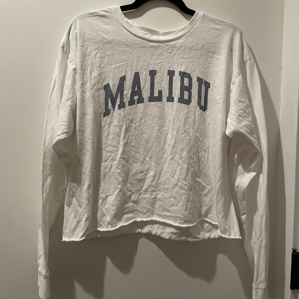 Brandy Melville “Malibu” Cropped Long Sleeve